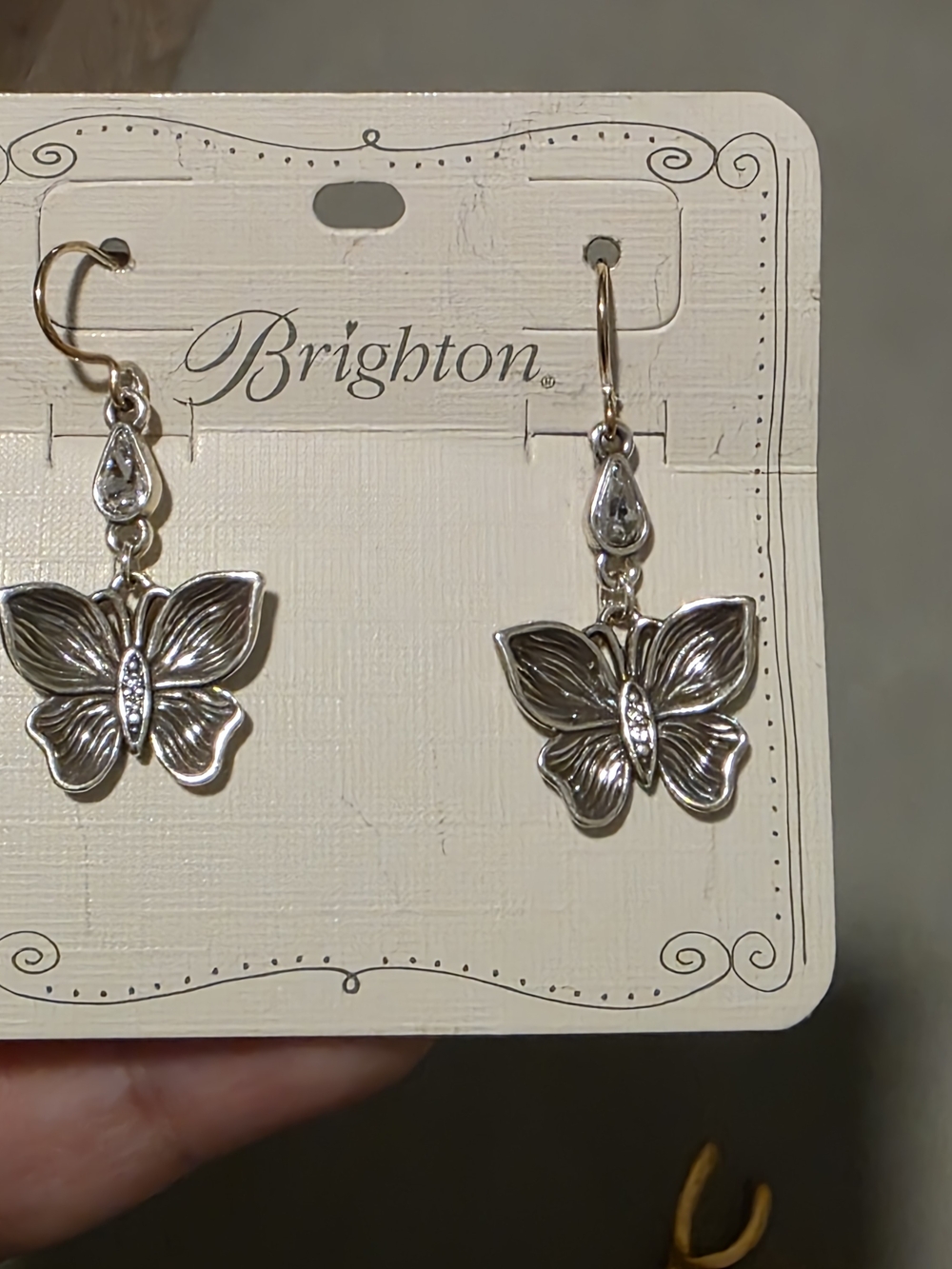 BRIGHTON EVERBLOOM butterfly crystals drop earrings New$62